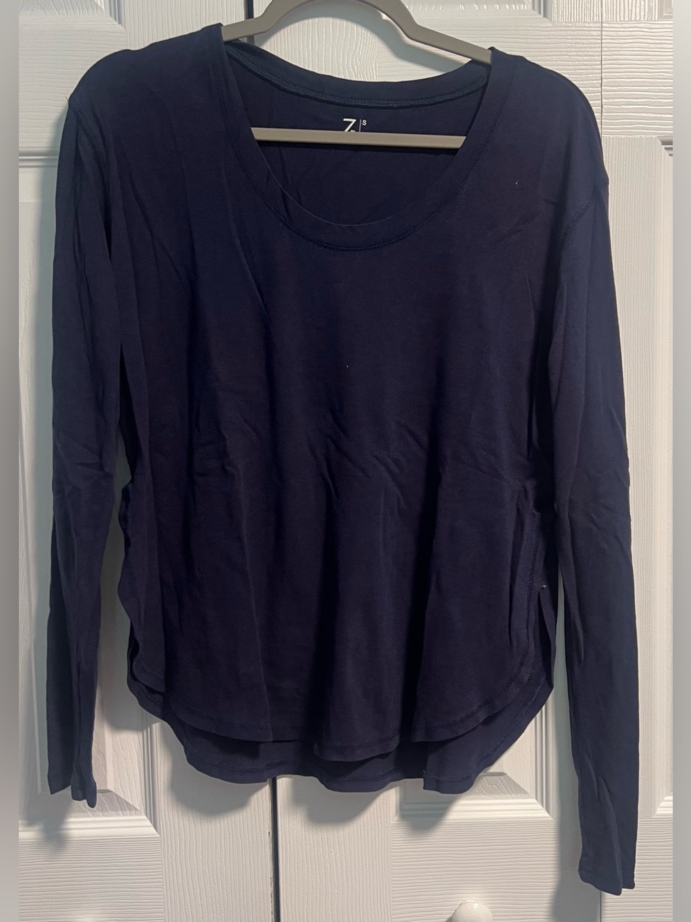 Z by Zella Navy Blue Scoop Neck Long Sleeved Activewear Top